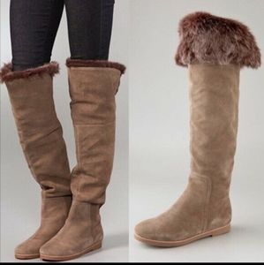 Sam Edelman Orlando Suede and Faux Fur Tan Boots